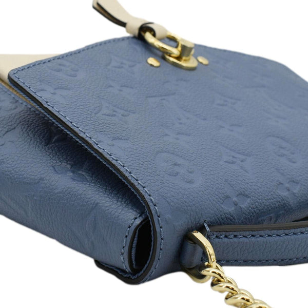 LOUIS VUITTON Blanche BB Monogram Empreinte Leather Shoulder Bag Blue