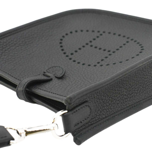 HERMES Evelyne TPM Clemence Leather Crossbody Bag Black