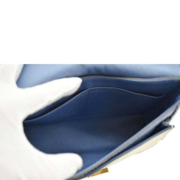 LOUIS VUITTON Blanche BB Monogram Empreinte Leather Shoulder Bag Blue