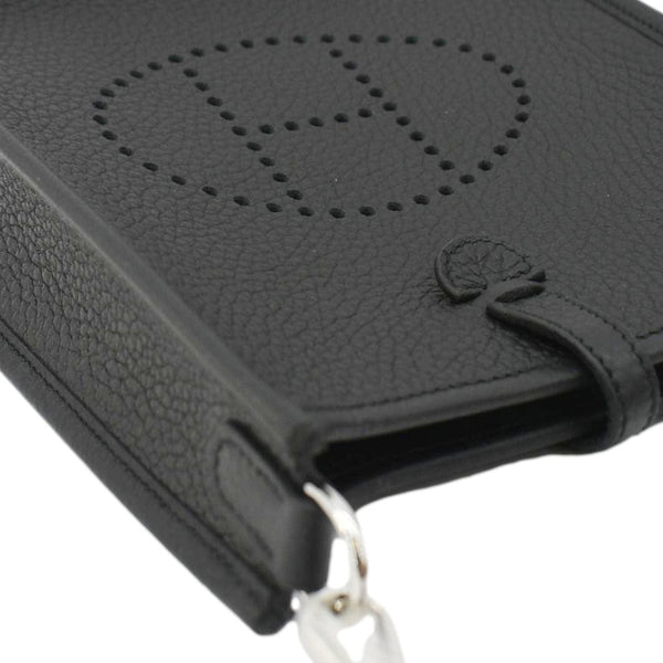HERMES Evelyne TPM Clemence Leather Crossbody Bag Black