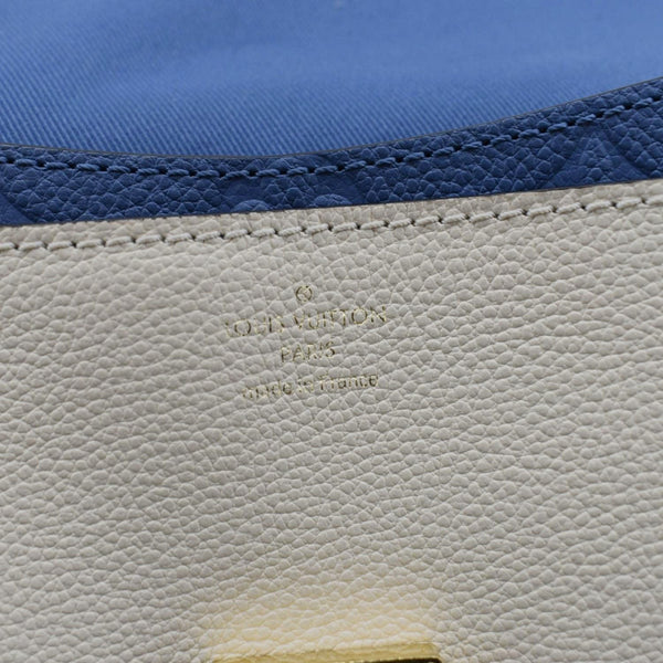 LOUIS VUITTON Blanche BB Monogram Empreinte Leather Shoulder Bag Blue