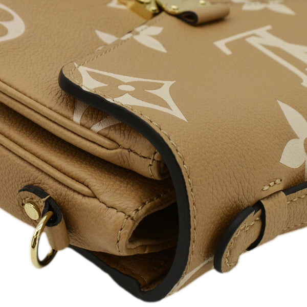 LOUIS VUITTON Metis Pochette Bicolor Monogram Empreinte Leather Crossbody Bag Mocha