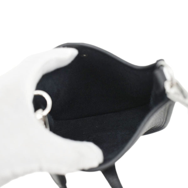 HERMES Evelyne TPM Clemence Leather Crossbody Bag Black