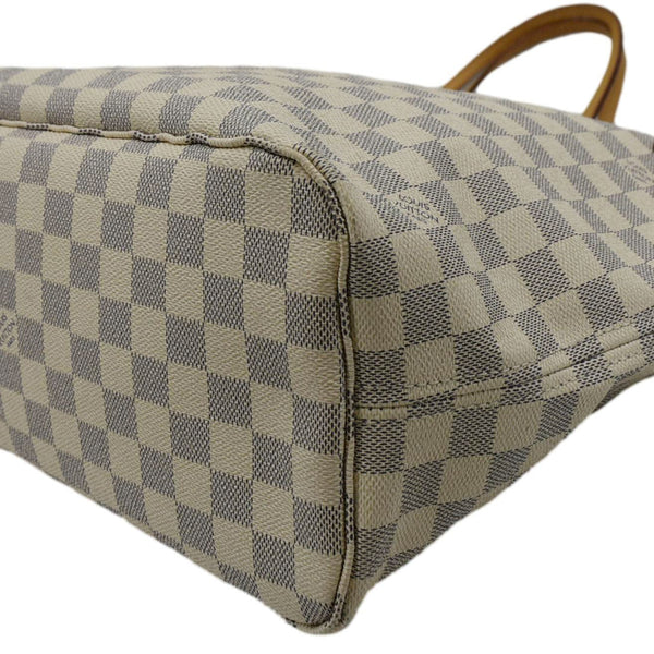 LOUIS VUITTON Neverfull MM Damier Azur Shoulder Bag Rose Ballerine