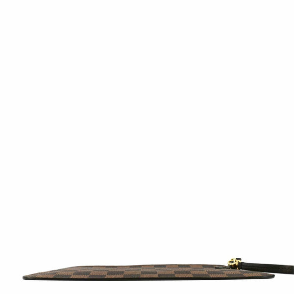 LOUIS VUITTON Neverfull Damier Ebene Pochette Wristlet Pouch Brown