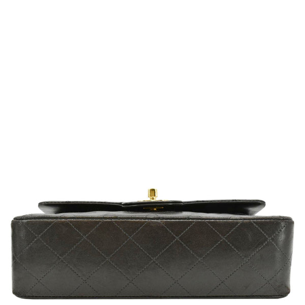 CHANEL Vintage Classic Double Flap Medium Quilted Leather Shoulder Bag Dark Brown