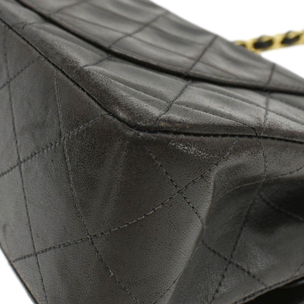 CHANEL Vintage Classic Double Flap Medium Quilted Leather Shoulder Bag Dark Brown
