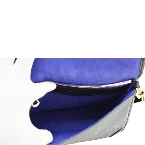 LOUIS VUITTON Diane Empreinte Leather Shoulder Bag Black