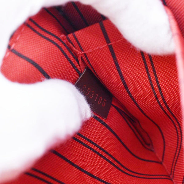 LOUIS VUITTON Neverfull Damier Ebene Pochette Wristlet Pouch Brown