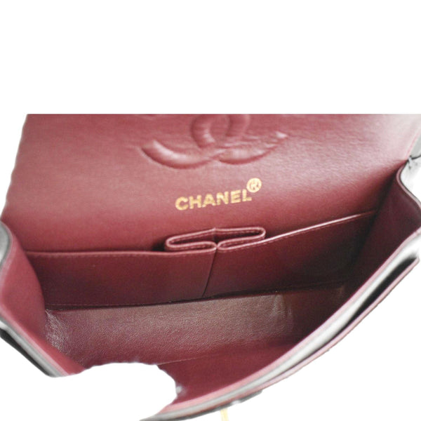CHANEL Vintage Classic Double Flap Medium Quilted Leather Shoulder Bag Dark Brown