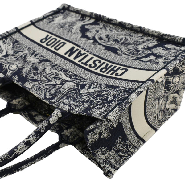 CHRISTIAN DIOR Book Medium Toile De Jouy Reverse Embroidery Tote Blue