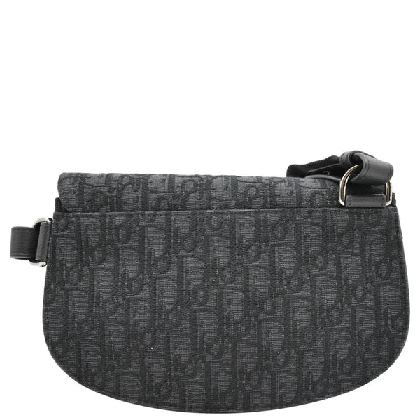CHRISTIAN DIOR Saddle Oblique Jacquard Crossbody Bag Black back look
