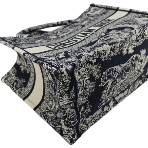 CHRISTIAN DIOR Book Medium Toile De Jouy Reverse Embroidery Tote Blue