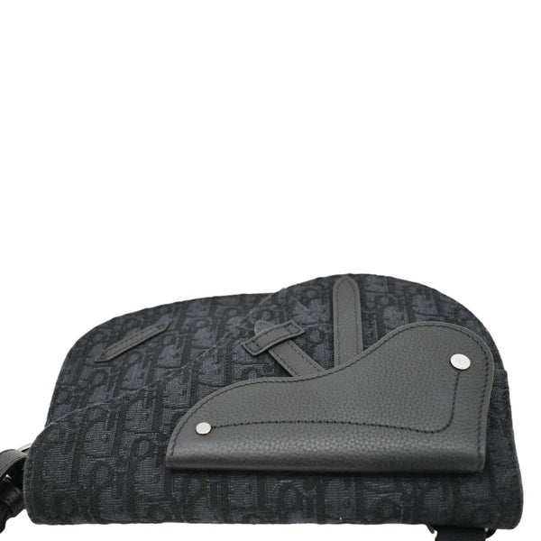 CHRISTIAN DIOR Saddle Oblique Jacquard Crossbody Bag Black top look
