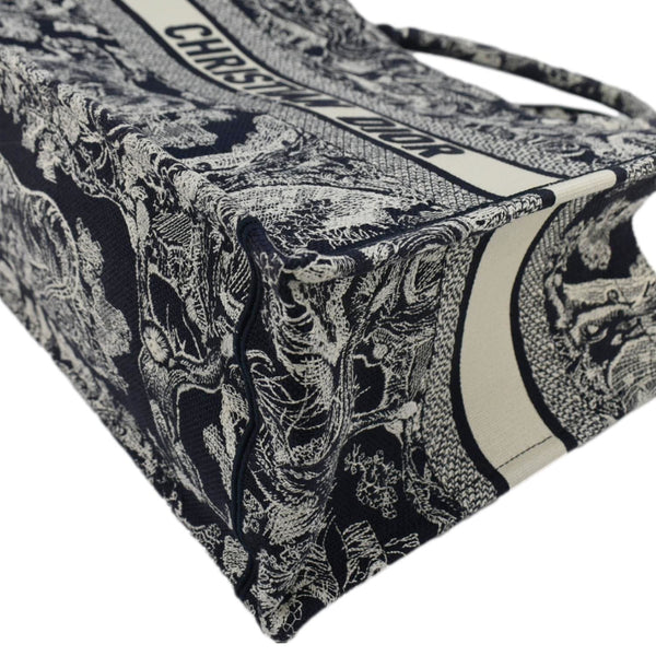 CHRISTIAN DIOR Book Medium Toile De Jouy Reverse Embroidery Tote Blue