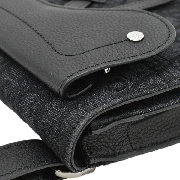 CHRISTIAN DIOR Saddle Oblique Jacquard Crossbody Bag Black