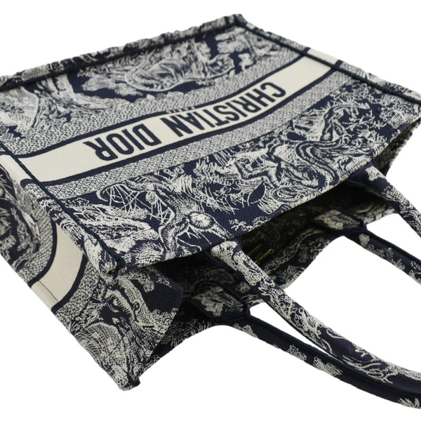 CHRISTIAN DIOR Book Medium Toile De Jouy Reverse Embroidery Tote Blue
