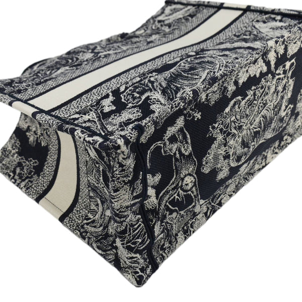 CHRISTIAN DIOR Book Medium Toile De Jouy Reverse Embroidery Tote Blue