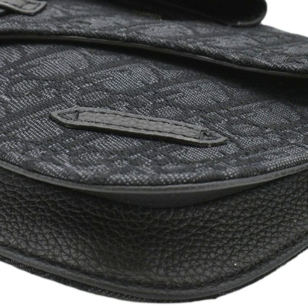 CHRISTIAN DIOR Saddle Oblique Jacquard Crossbody Bag Black