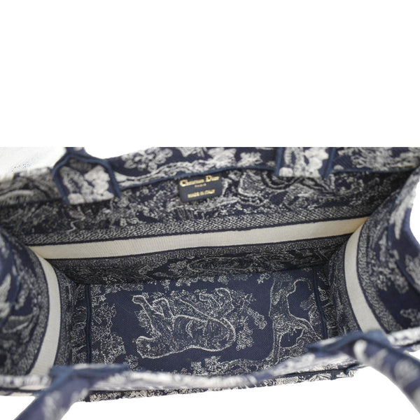 CHRISTIAN DIOR Book Medium Toile De Jouy Reverse Embroidery Tote Blue