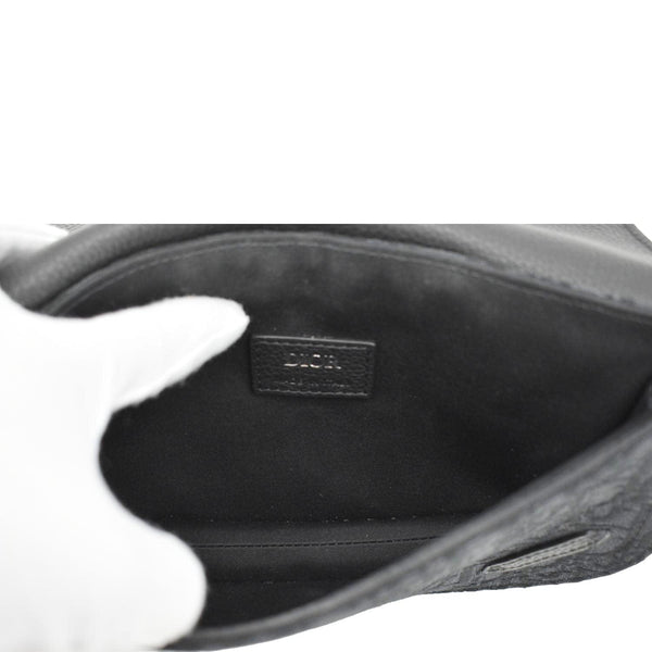 CHRISTIAN DIOR Saddle Oblique Jacquard Crossbody Bag Black