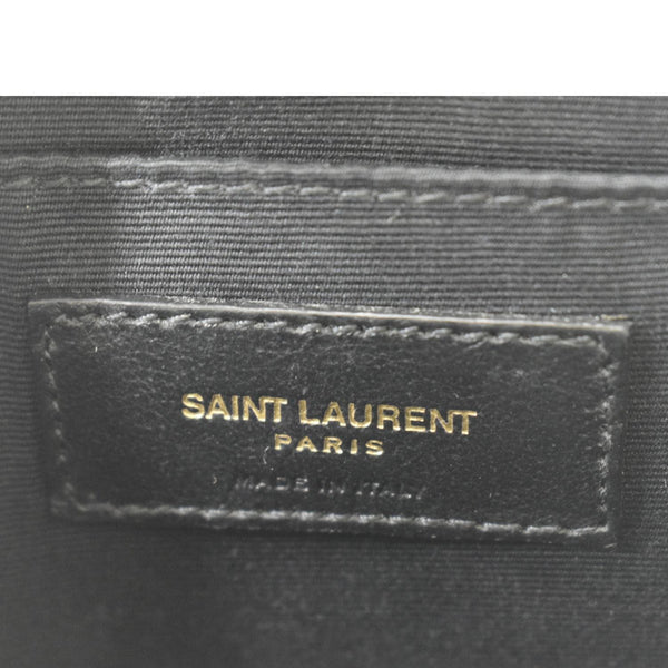 YVES SAINT LAURENT Vinyle Round Chevron Leather Camera Crossbody Bag Grey