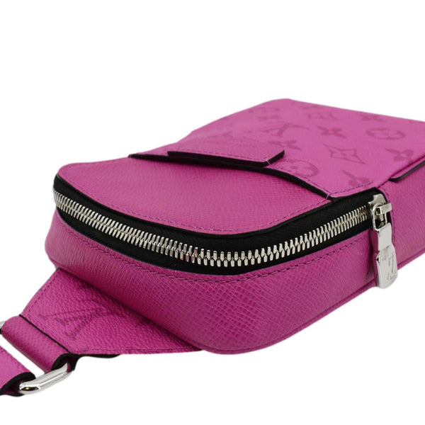 LOUIS VUITTON Outdoor Slingbag Monogram Taigarama Leather Crossbody Bag Fuchsia