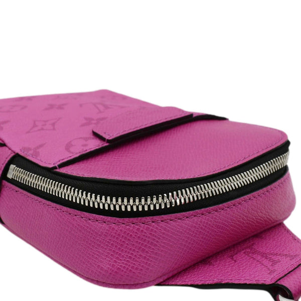 LOUIS VUITTON Outdoor Slingbag Monogram Taigarama Leather Crossbody Bag Fuchsia