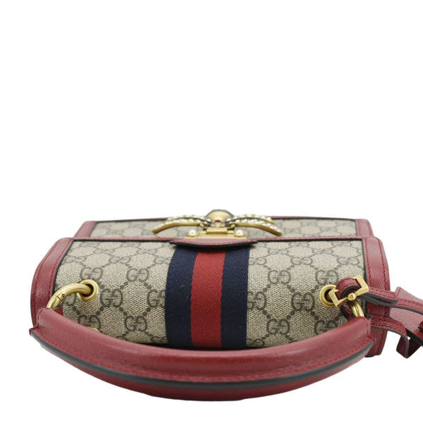 GUCCI Queen Margaret Bee GG Supreme Canvas Shoulder Bag Red 476541