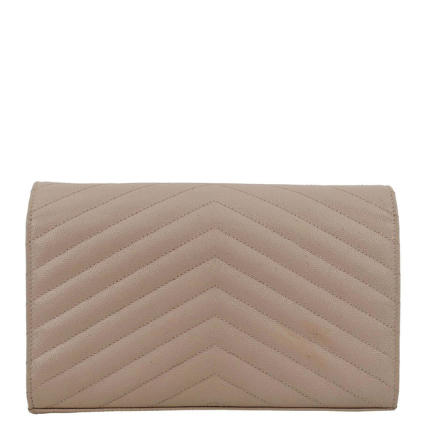 YVES SAINT LAURENT Cassandre Chain Wallet Leather Crossbody Bag Pink