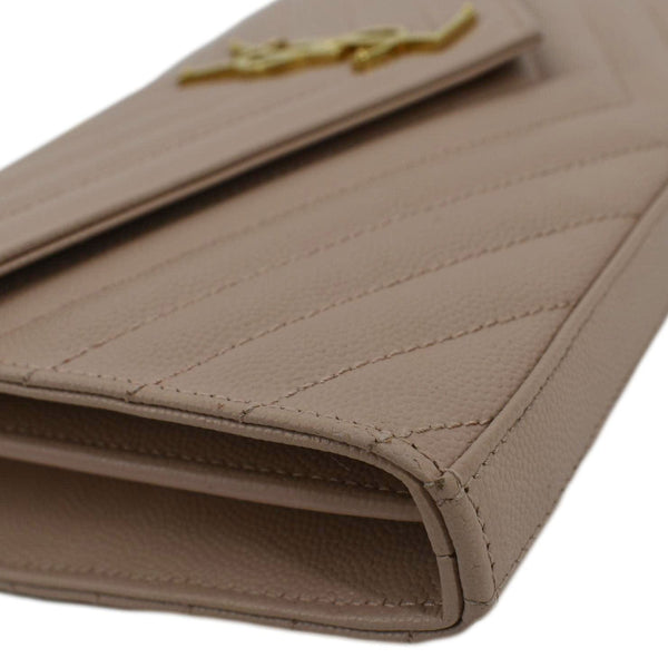 YVES SAINT LAURENT Cassandre Chain Wallet Leather Crossbody Bag Pink