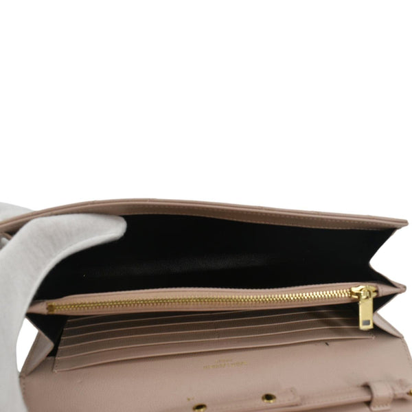 YVES SAINT LAURENT Cassandre Chain Wallet Leather Crossbody Bag Pink