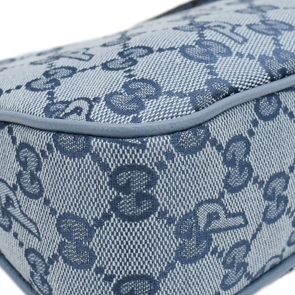 GUCCI X Palace Half Moon Mini GG-P Canvas Shoulder Bag Light Blue 723737