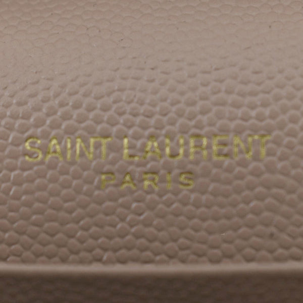 YVES SAINT LAURENT Cassandre Chain Wallet Leather Crossbody Bag Pink