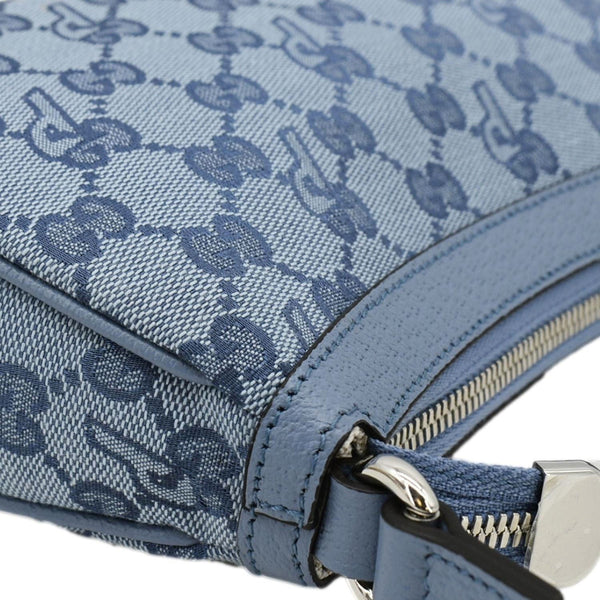 GUCCI X Palace Half Moon Mini GG-P Canvas Shoulder Bag Light Blue 723737