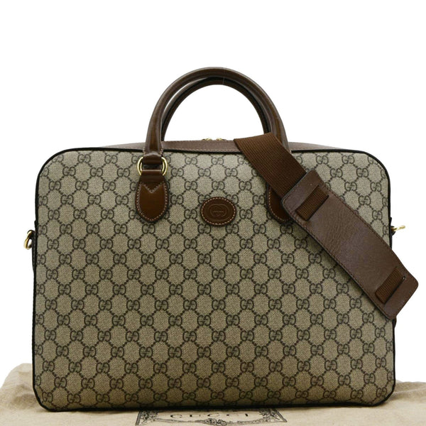GUCCI Interlocking GG Supreme Canvas Briefcase Shoulder Bag Brown front side