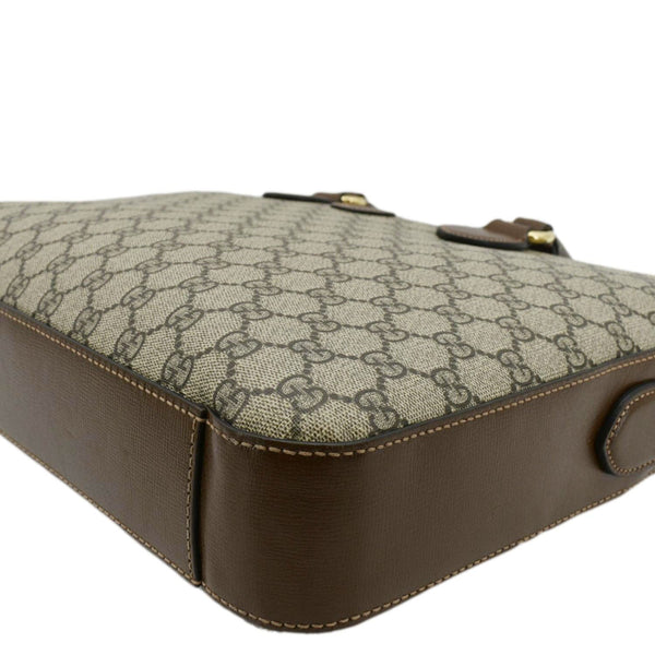 GUCCI Interlocking GG Supreme Canvas Briefcase Shoulder Bag Brown 674140