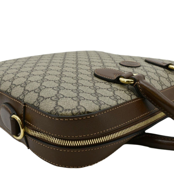 GUCCI Interlocking GG Supreme Canvas Briefcase Shoulder Bag Brown 674140