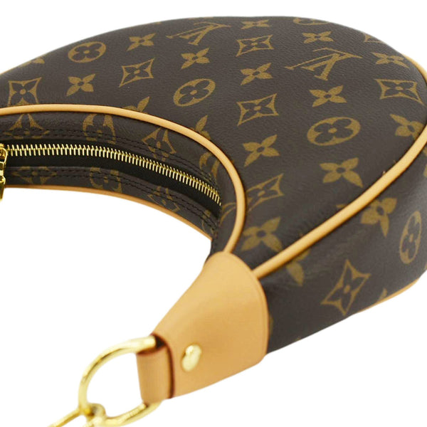LOUIS VUITTON Loop Half Moon Monogram Canvas Shoulder Bag Brown