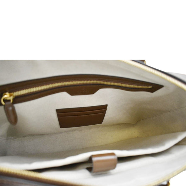 GUCCI Interlocking GG Supreme Canvas Briefcase Shoulder Bag Brown 674140