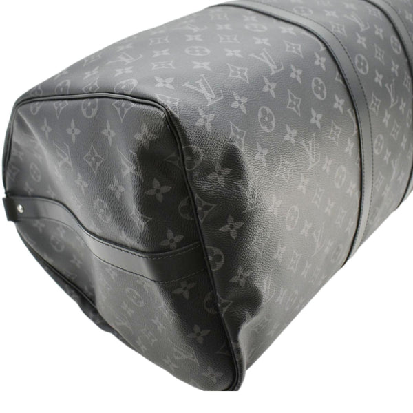 LOUIS VUITTON Keepall 55 Bandouliere Monogram Eclipse Travel Bag Black