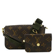 LOUIS VUITTON Felicie Strap 
Go Pochette Monogram Canvas Crossbody Bag Khaki Green