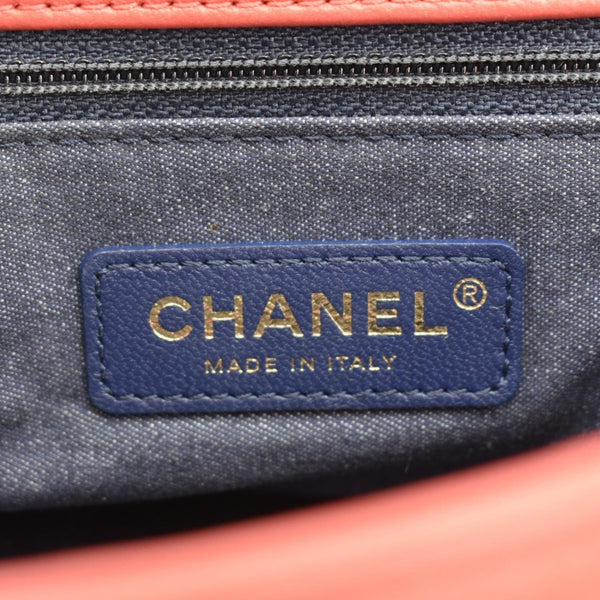 CHANEL Resin Chain Flap Lambskin Quilted Leather Shoulder Bag Red