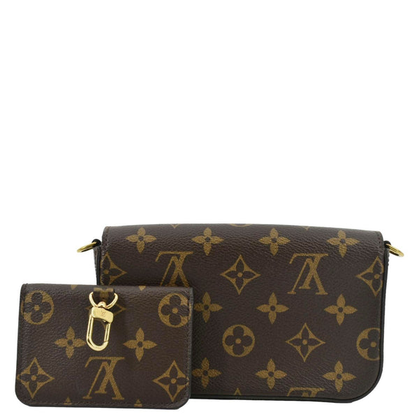 LOUIS VUITTON Felicie Strap & Go Pochette Monogram Canvas Crossbody Bag Khaki Green