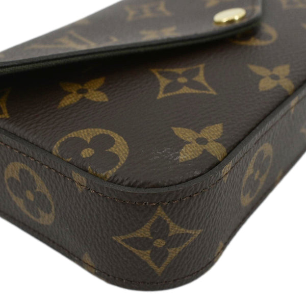 LOUIS VUITTON Felicie Strap & Go Pochette Monogram Canvas Crossbody Bag Khaki Green