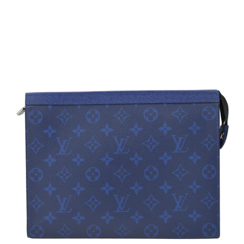 LOUIS VUITTON Voyage MM Taigarama Pochette Bag Blue