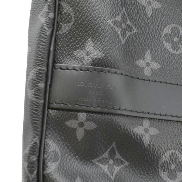 LOUIS VUITTON Keepall 55 Bandouliere Monogram Eclipse Travel Bag Black