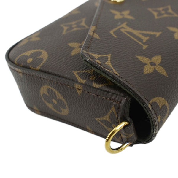 LOUIS VUITTON Felicie Strap & Go Pochette Monogram Canvas Crossbody Bag Khaki Green