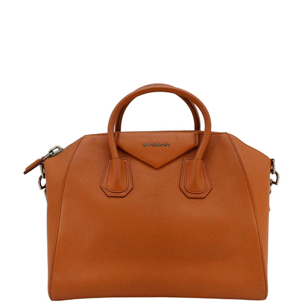 GIVENCHY Antigona Leather Shoulder Bag Orange