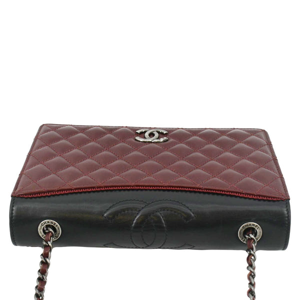 CHANEL Grosgrain Ballerine Flap Leather Crossbody Bag with land scap view